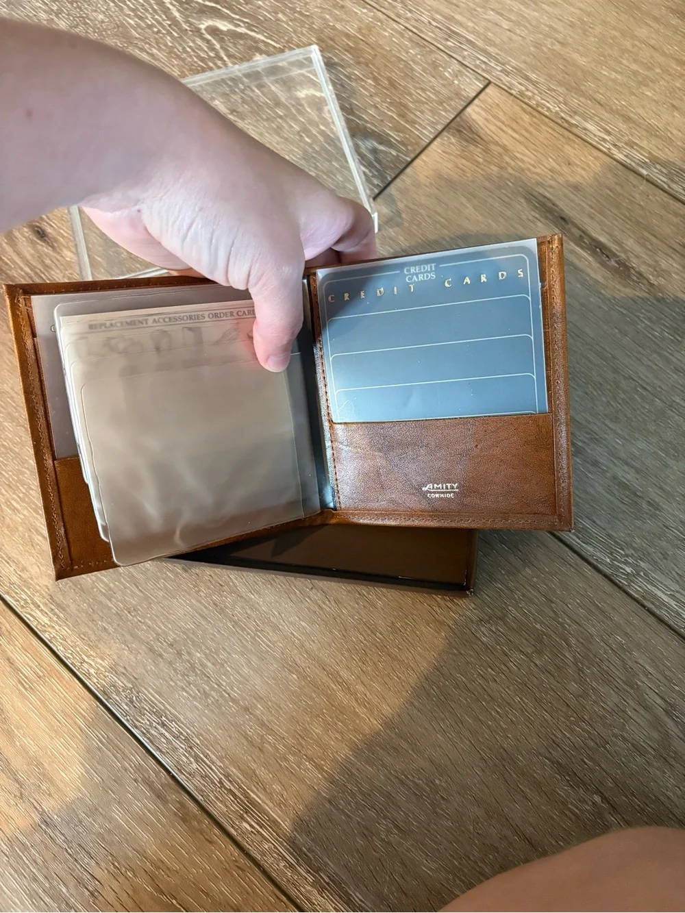 Amity Tan Leather Indexer Billfold Wallet for Men